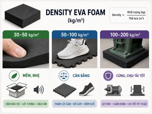 Density Eva Foam chỉ số quyết định khả năng chịu tải