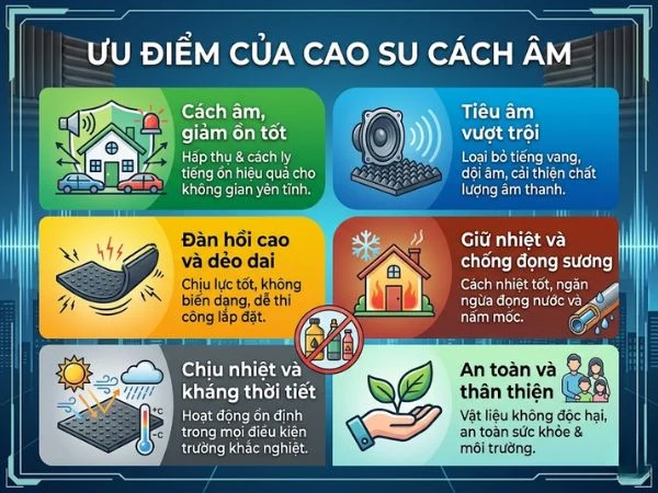Ưu điểm cao su non cách âm