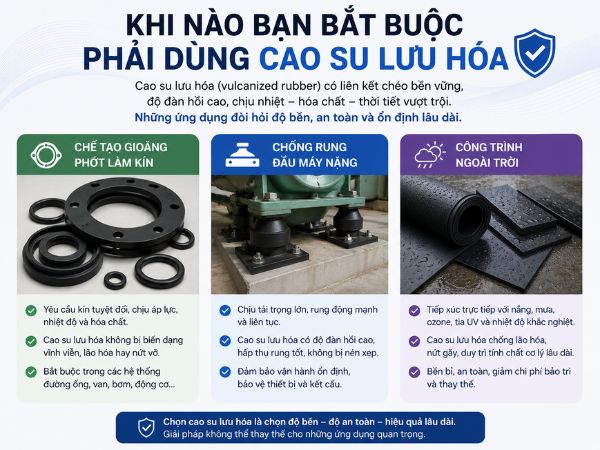 Chọn cao su lưu hóa khi cần độ bền lâu dài